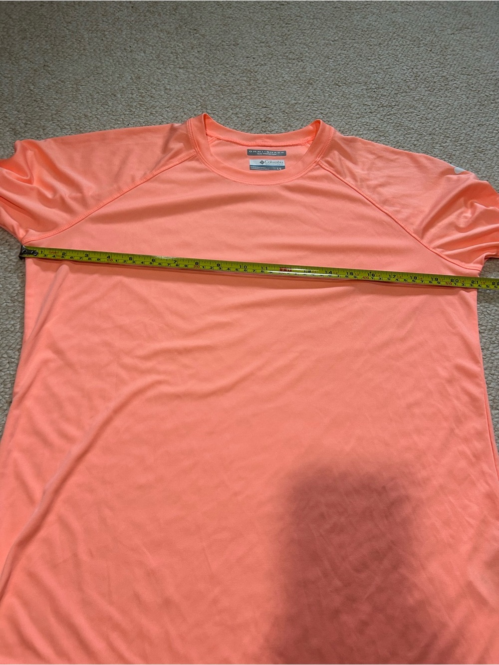 Columbia PFG Omni Shade Long Sleeve Tee Size Large Peach/Coral fishing active - Picture 9 of 10